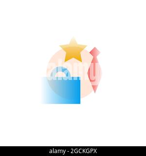 Vector illustration in graphic style. Digital art Stock Vector