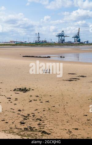 Teesport,Redcar,England,UK as viewed from South Gare Stock Photo