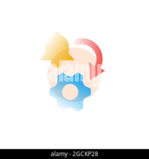Update. Vector icon in gradient style. Editable illustration Stock Vector
