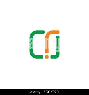 letter cr square colorful geometric logo vector Stock Vector