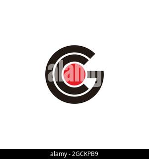 letter cg circle round motion line geometric logo vector Stock Vector