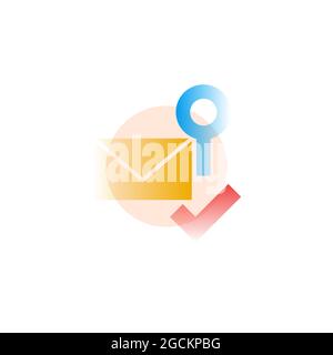 Verification. Vector icon in gradient style. Editable illustration Stock Vector