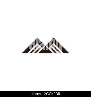 letter m triangle mountain flat geometric silhouette logo vector Stock Vector