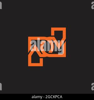letter pd linear overlapping geometric logo vector Stock Vector