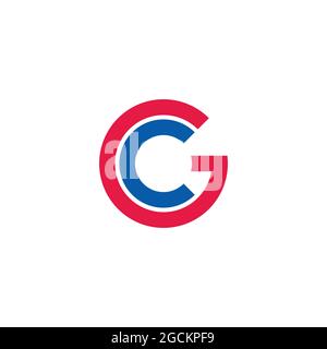 letter cg circle line geometric line logo vector Stock Vector