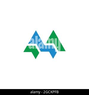 letter m mountain water source symbol vector Stock Vector