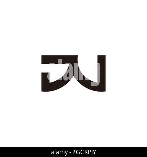 letter dw simple geometric link line logo vector Stock Vector