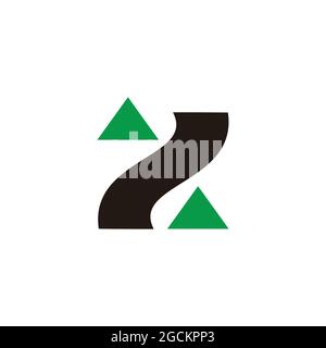 triangle mountain road street symbol icon vector Stock Vector