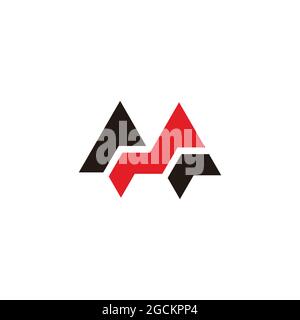 letter m up progress statistic symbol logo vector Stock Vector