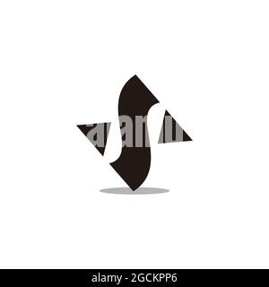 letter s simple geometric triangle shadow logo vector Stock Vector