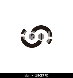 linked dots simple geometric line logo vector Stock Vector