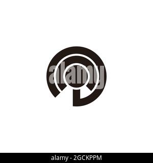 circle geometric line dot signal tower logo vector Stock Vector
