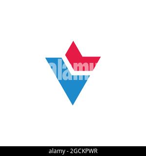 letter v arrow geometric logo vector Stock Vector
