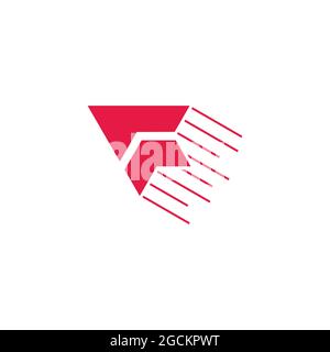 letter f fast arrow swoosh symbol logo vector Stock Vector