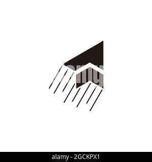 letter p swoosh motion arrow symbol logo vector Stock Vector
