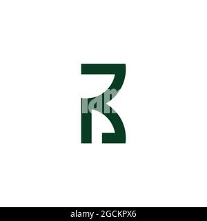 abstract letter kr simple linked geometric logo vector Stock Vector