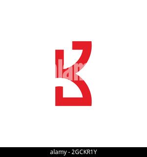 abstract letter bk simple linked geometric logo vector Stock Vector