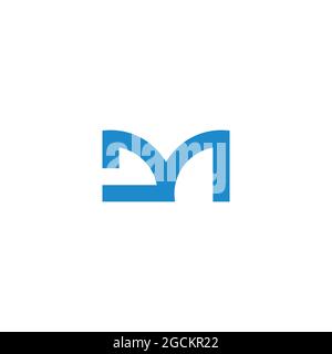 letter dm simple geometric link line logo vector Stock Vector