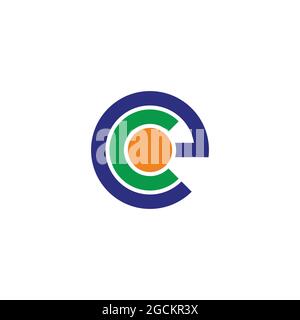 letter ec circle line geometric logo vector Stock Vector