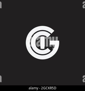 letter cgi simple circle geometric line logo vector Stock Vector