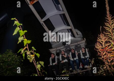 Alton Towers Dark Apocalypse and Freak Show Scare Actors during Halloween Scarefest Event Stock Photo