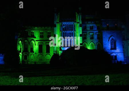 Alton Towers Dark Apocalypse and Freak Show Scare Actors during Halloween Scarefest Event Stock Photo