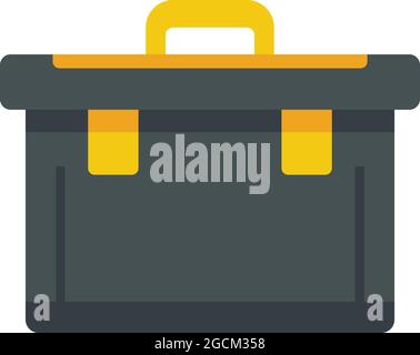 Plastic tool box icon. Flat illustration of plastic tool box vector icon isolated on white background Stock Vector