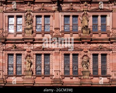 Heidelberg Castle ruins overlooking the downtown area of Hiedelberg town in Germany Stock Photo