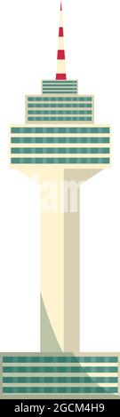 N Seoul Tower or Namsan Tower Vector illustration Stock Vector Image ...
