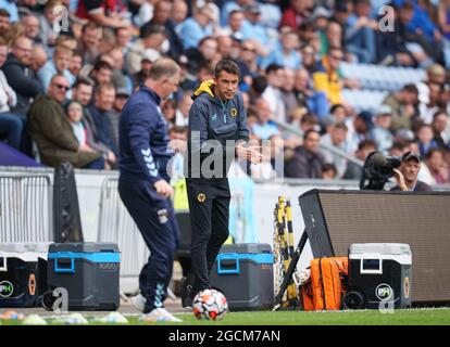 Coventry, UK. 01st Aug, 2021. Wolves manager Bruno Lage during the 2021/22 pre season friendly match between Coventry City and Wolverhampton Wanderers at the Coventry Building Society Arena, Coventry, England on the 1 August 2021. Photo by Andy Rowland. Credit: PRiME Media Images/Alamy Live News Stock Photo