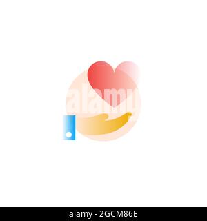 Donate. Vector icon in gradient style. Editable illustration Stock Vector