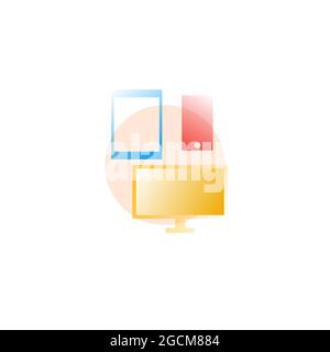 Devices. Vector icon in gradient style. Editable illustration Stock Vector