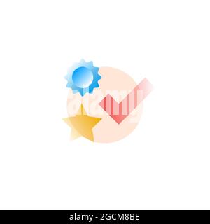 Done. Vector icon in gradient style. Editable illustration Stock Vector
