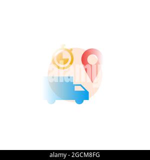 Delivery. Vector icon in gradient style. Editable illustration Stock Vector