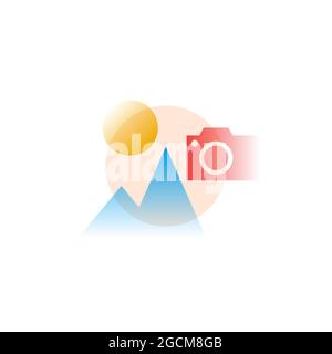 Gallery. Vector icon in gradient style. Editable illustration Stock Vector