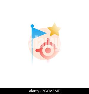 Goal. Vector icon in gradient style. Editable illustration Stock Vector
