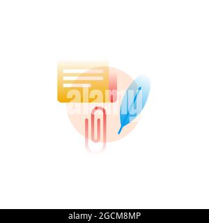 Editorial. Vector icon in gradient style. Editable illustration Stock Vector