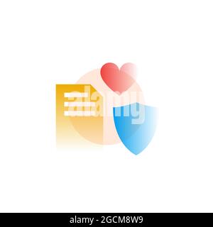 Insurance. Vector icon in gradient style. Editable illustration Stock Vector