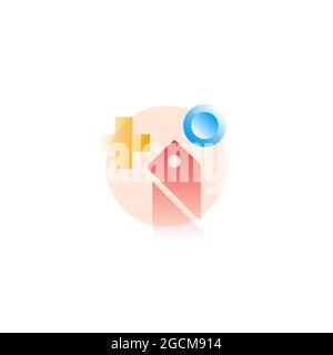 Free. Vector icon in gradient style. Editable illustration Stock Vector