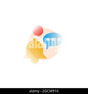 Notifications. Vector icon in gradient style. Editable illustration Stock Vector