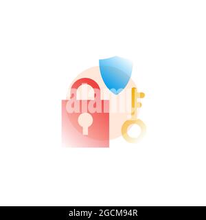 Password. Vector icon in gradient style. Editable illustration Stock Vector