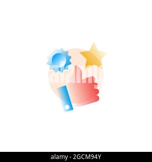 Recommended. Vector icon in gradient style. Editable illustration Stock Vector
