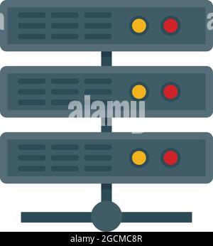 Storage data server icon. Flat illustration of storage data server vector icon isolated on white background Stock Vector