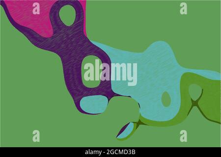 Colorful dynamic background. Abstract curve design. Grunge texture vector. 2D rendering digital illustration. Stock Vector