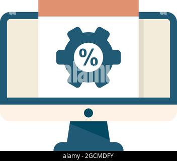 Monitor conversion rate icon. Flat illustration of monitor conversion ...