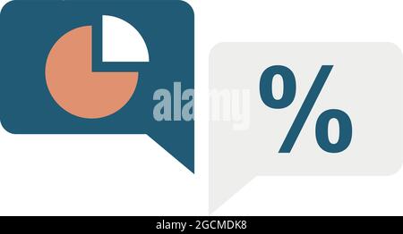 Conversion rate chat icon. Flat illustration of conversion rate chat vector icon isolated on white background Stock Vector