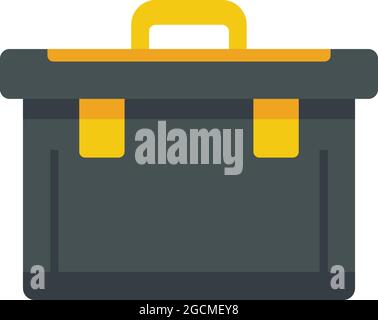 Plastic tool box icon. Flat illustration of plastic tool box vector icon isolated on white background Stock Vector