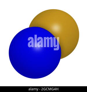 Sodium fluoride, chemical structure. 3D rendering. Atoms are rep Stock Photo
