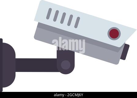 Airport security camera icon. Flat illustration of airport security camera vector icon isolated on white background Stock Vector