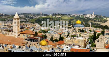 Aerial view of the Jerusalem Old City. Stock Photo